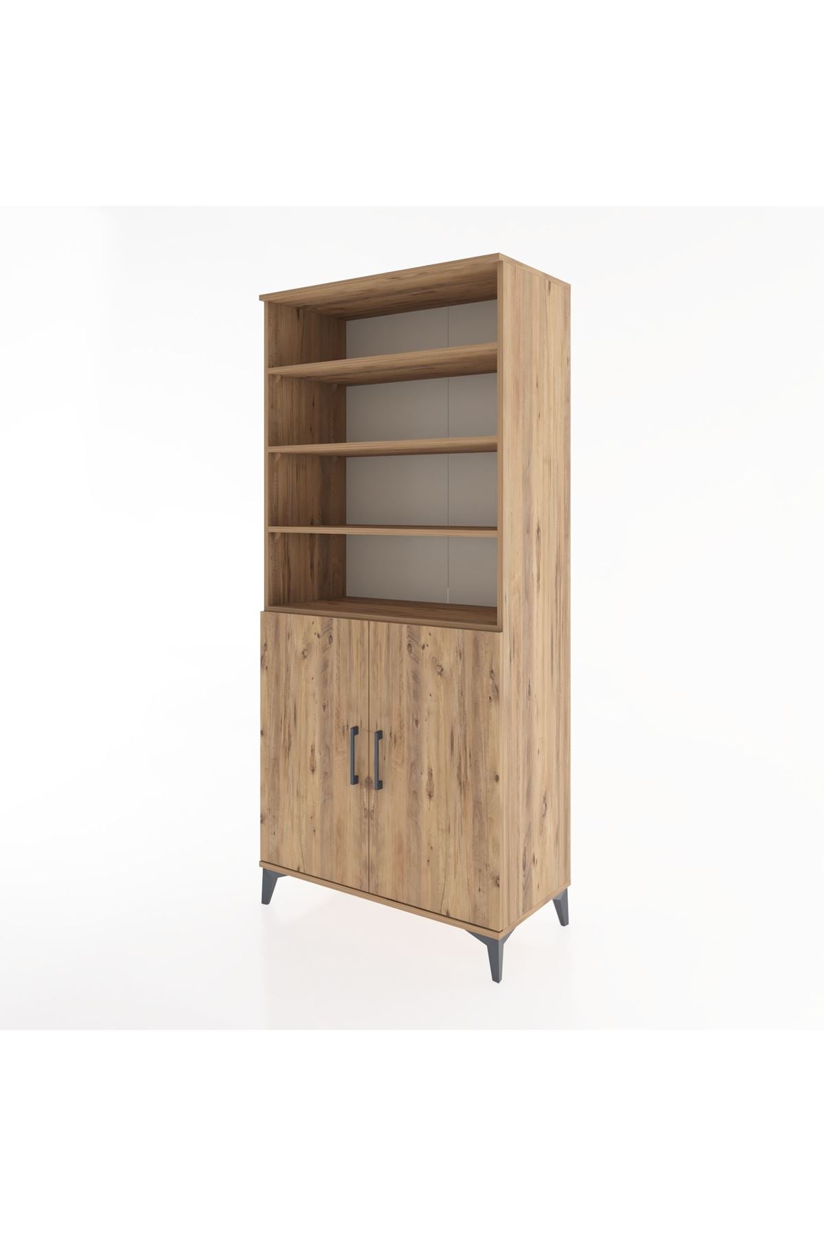 Hyperion Dolap 5 Raflı 2 Kapaklı 88x44x195 Çam-Çam