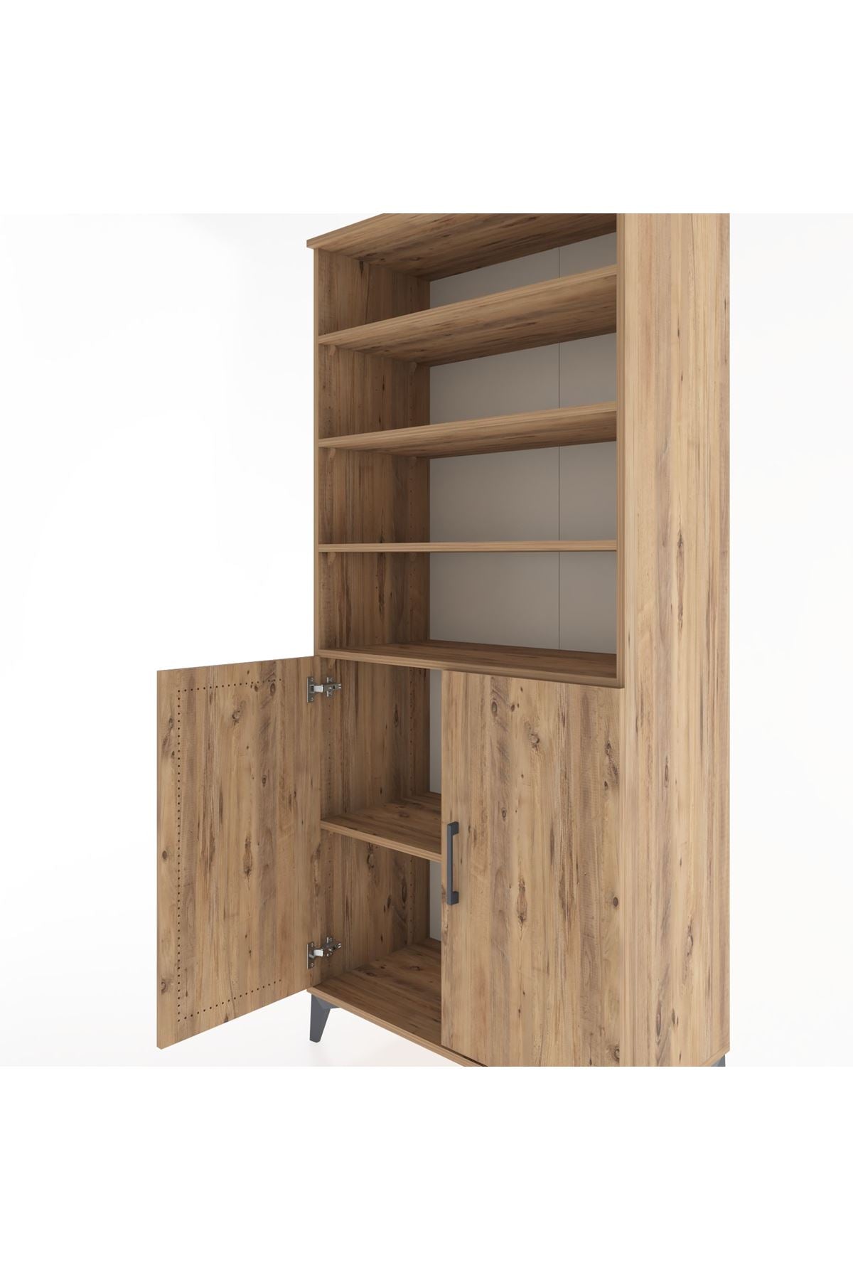 Hyperion Dolap 5 Raflı 2 Kapaklı 88x44x195 Çam-Çam