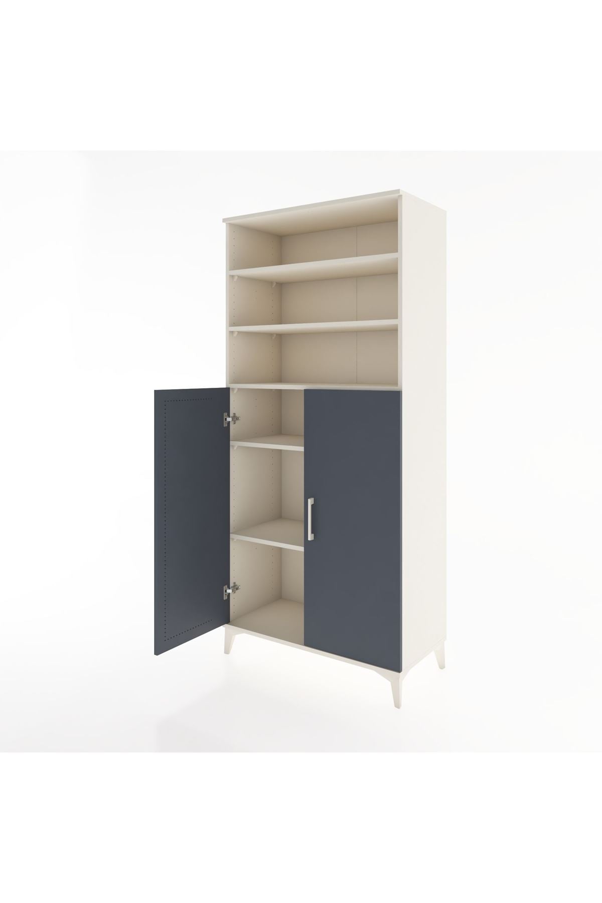 Hyperion Dolap 5 Raflı 2 Kapaklı 88x44x195 Aytaşı-Antrasit