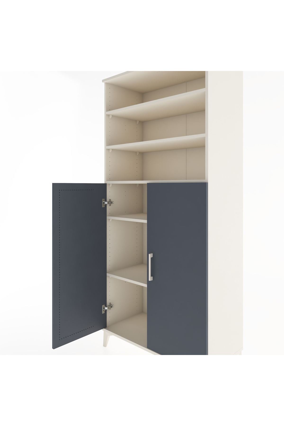 Hyperion Dolap 5 Raflı 2 Kapaklı 88x44x195 Aytaşı-Antrasit