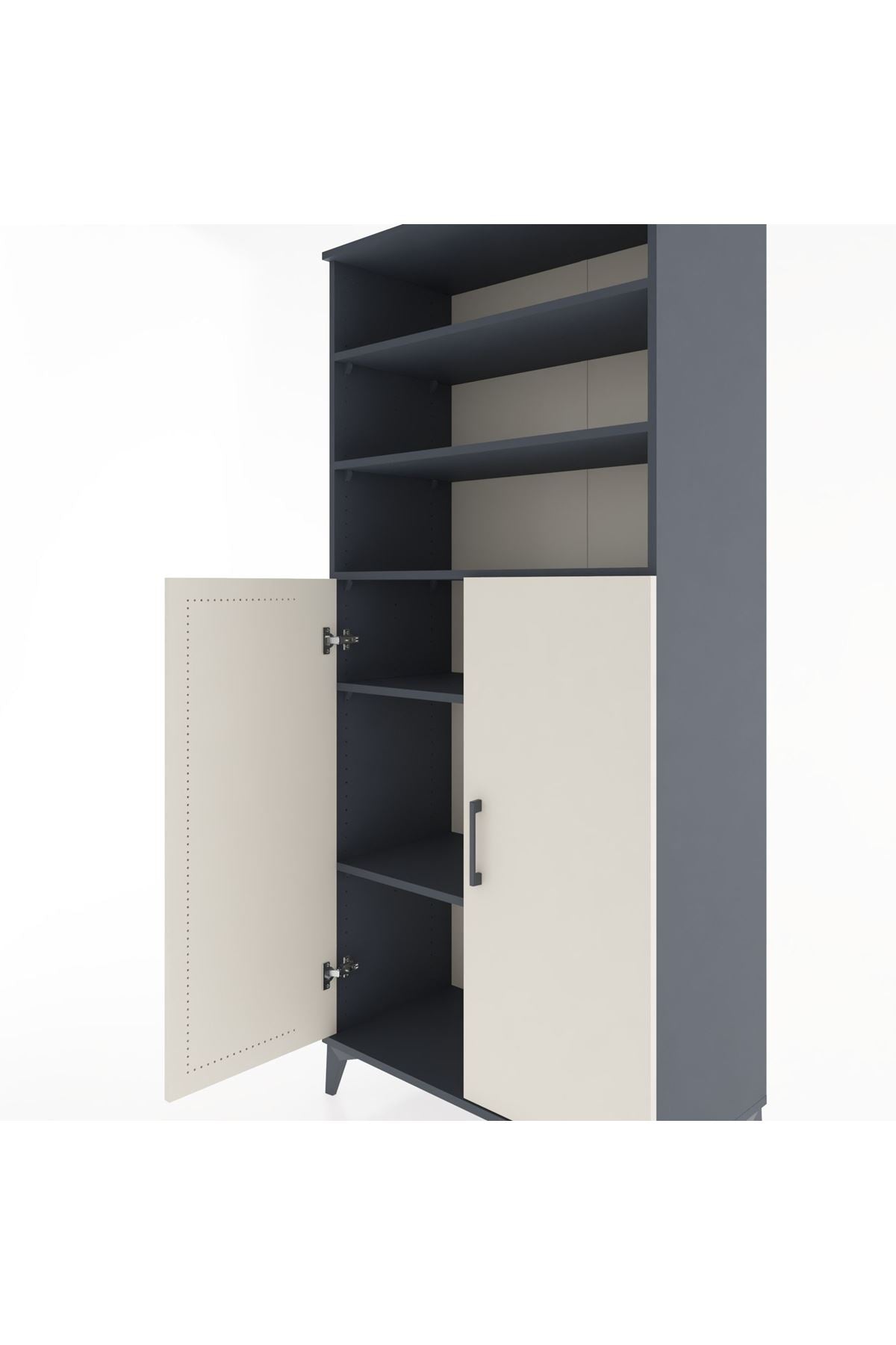 Hyperion Dolap 5 Raflı 2 Kapaklı 88x44x195 Antrasit-Aytaşı