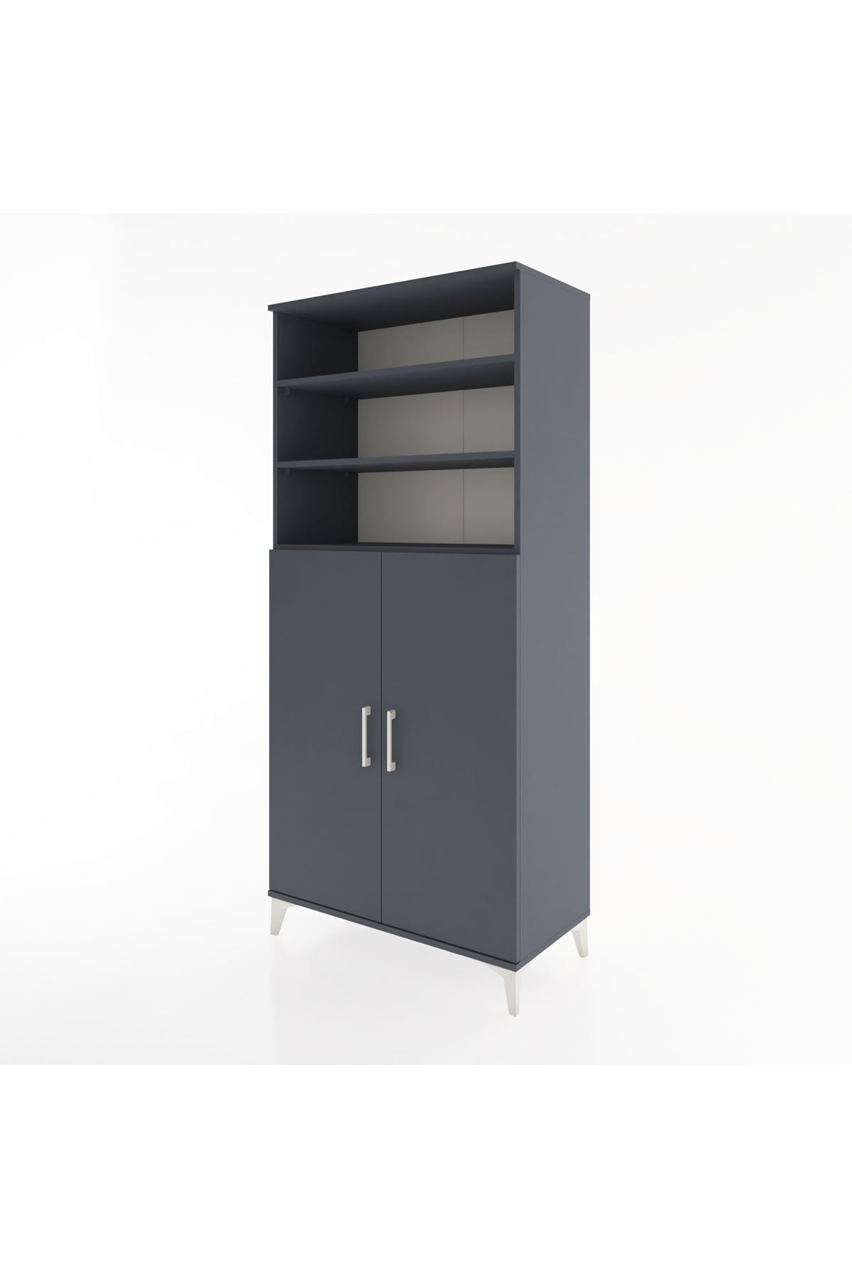 Hyperion Dolap 5 Raflı 2 Kapaklı 88x44x195 Antrasit-Antrasit