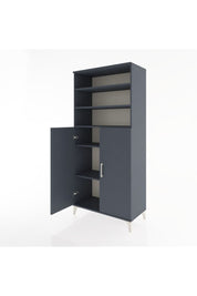 Hyperion Dolap 5 Raflı 2 Kapaklı 88x44x195 Antrasit-Antrasit