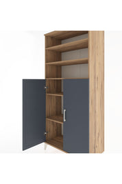 Hyperion Dolap 5 Raflı 2 Kapaklı 88x44x195 Çam-Antrasit