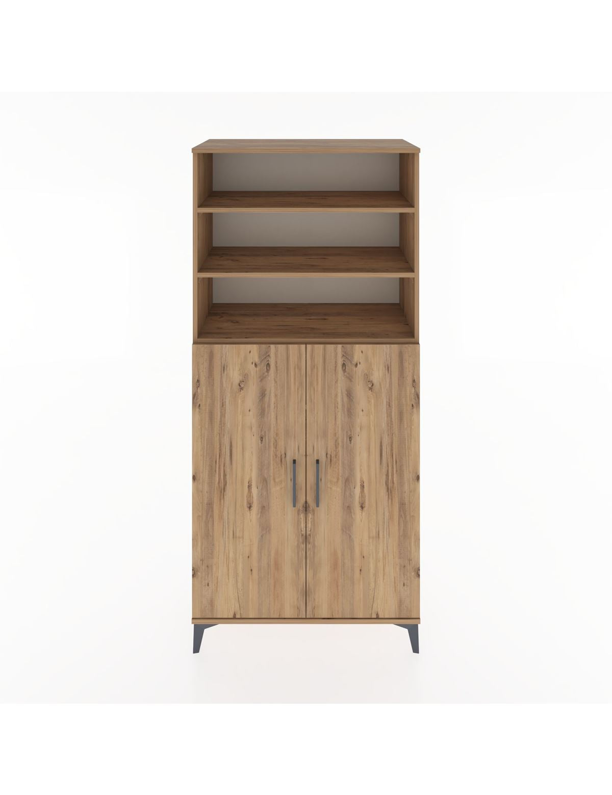 Hyperion Dolap 5 Raflı 2 Kapaklı 88x44x195 Çam-Çam