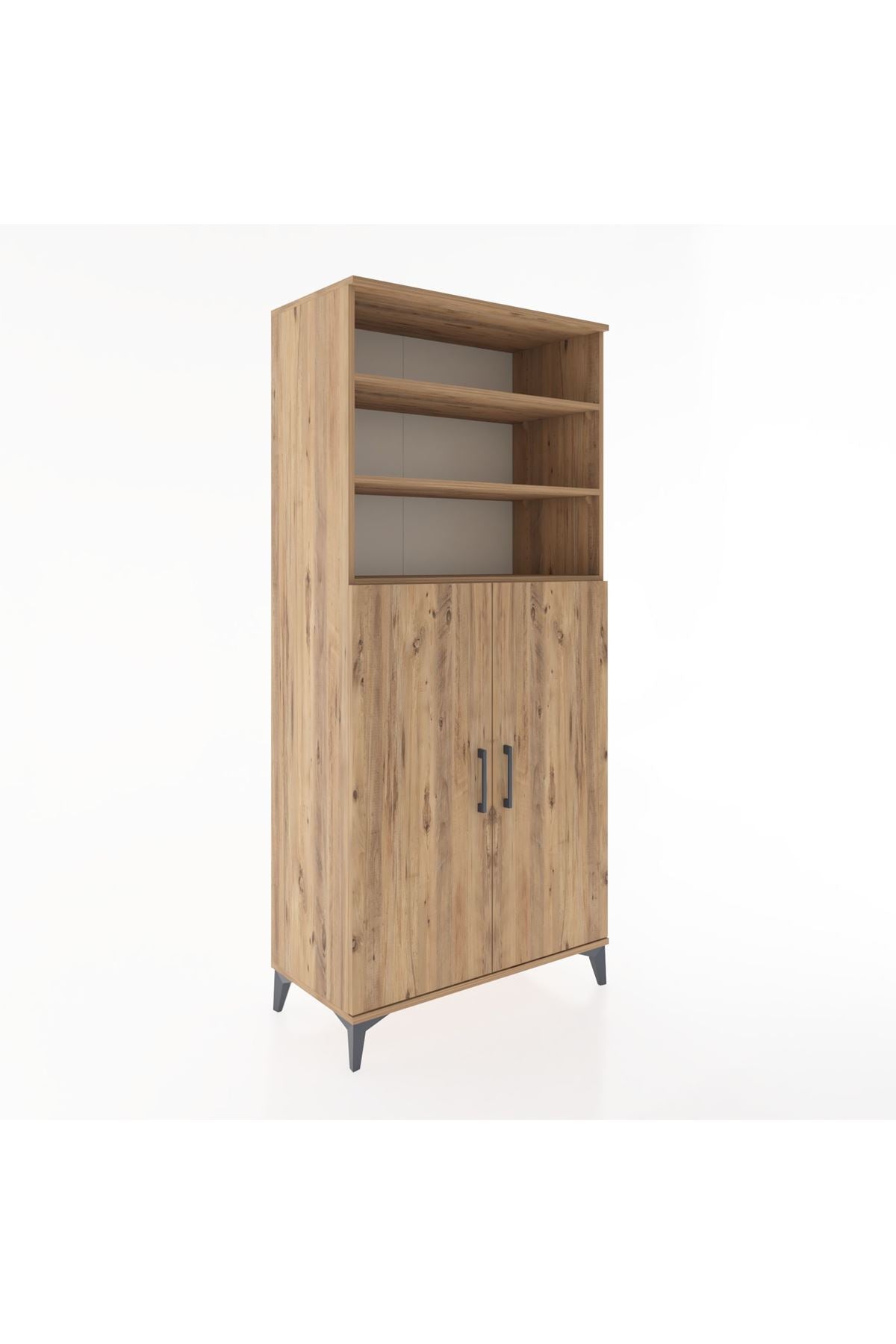 Hyperion Dolap 5 Raflı 2 Kapaklı 88x44x195 Çam-Çam