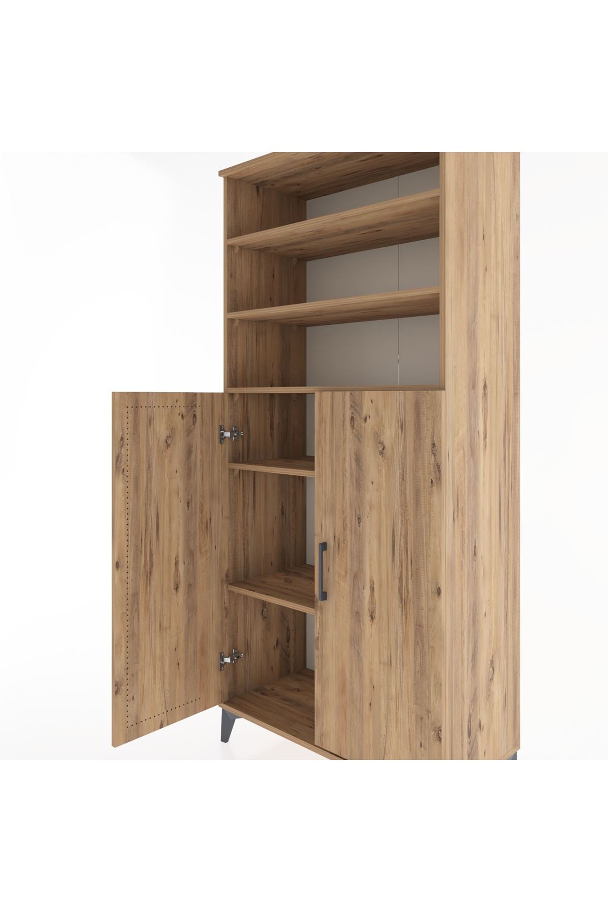 Hyperion Dolap 5 Raflı 2 Kapaklı 88x44x195 Çam-Çam