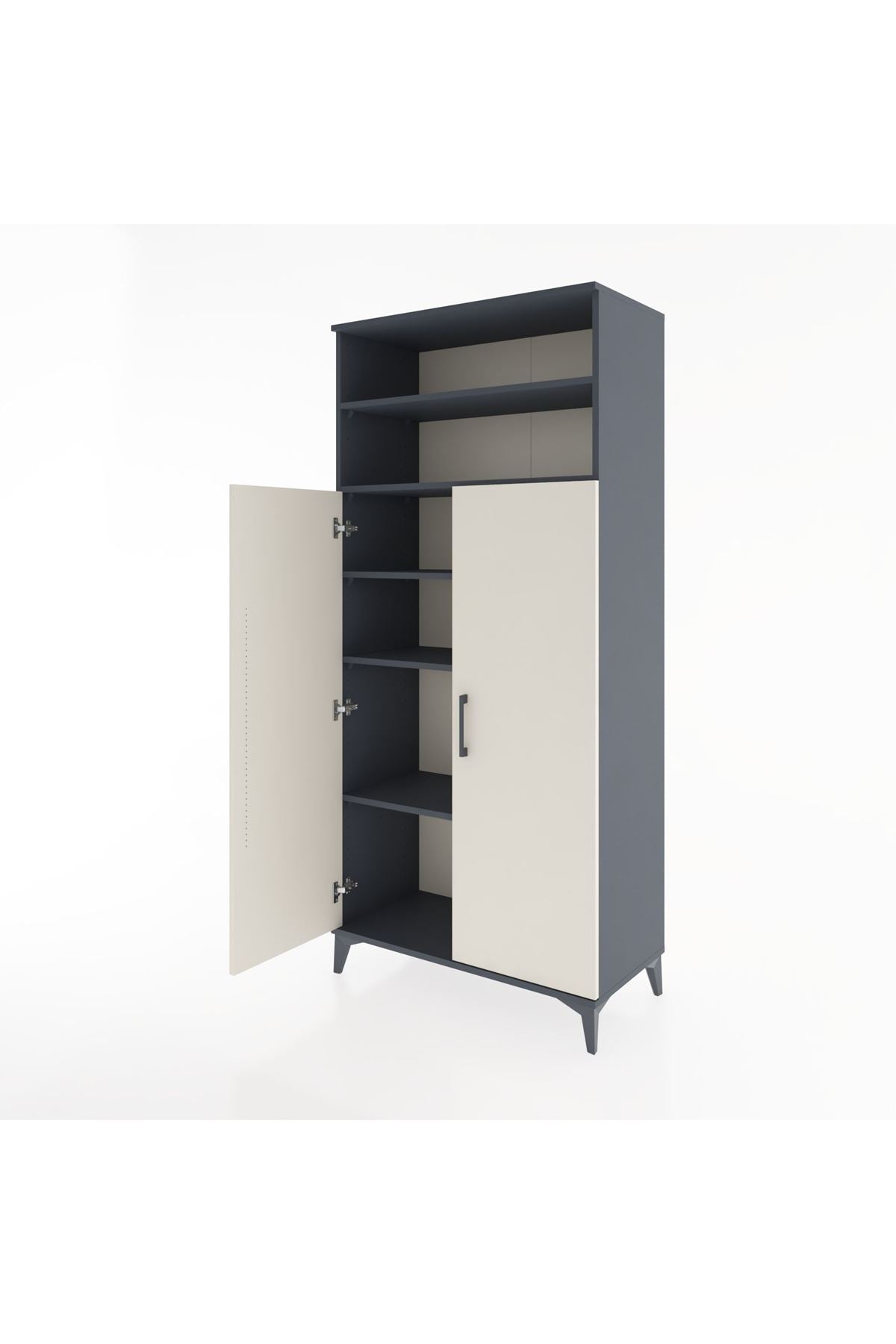 Hyperion Dolap 5 Raflı 2 Kapaklı 88x44x195 Antrasit-Aytaşı