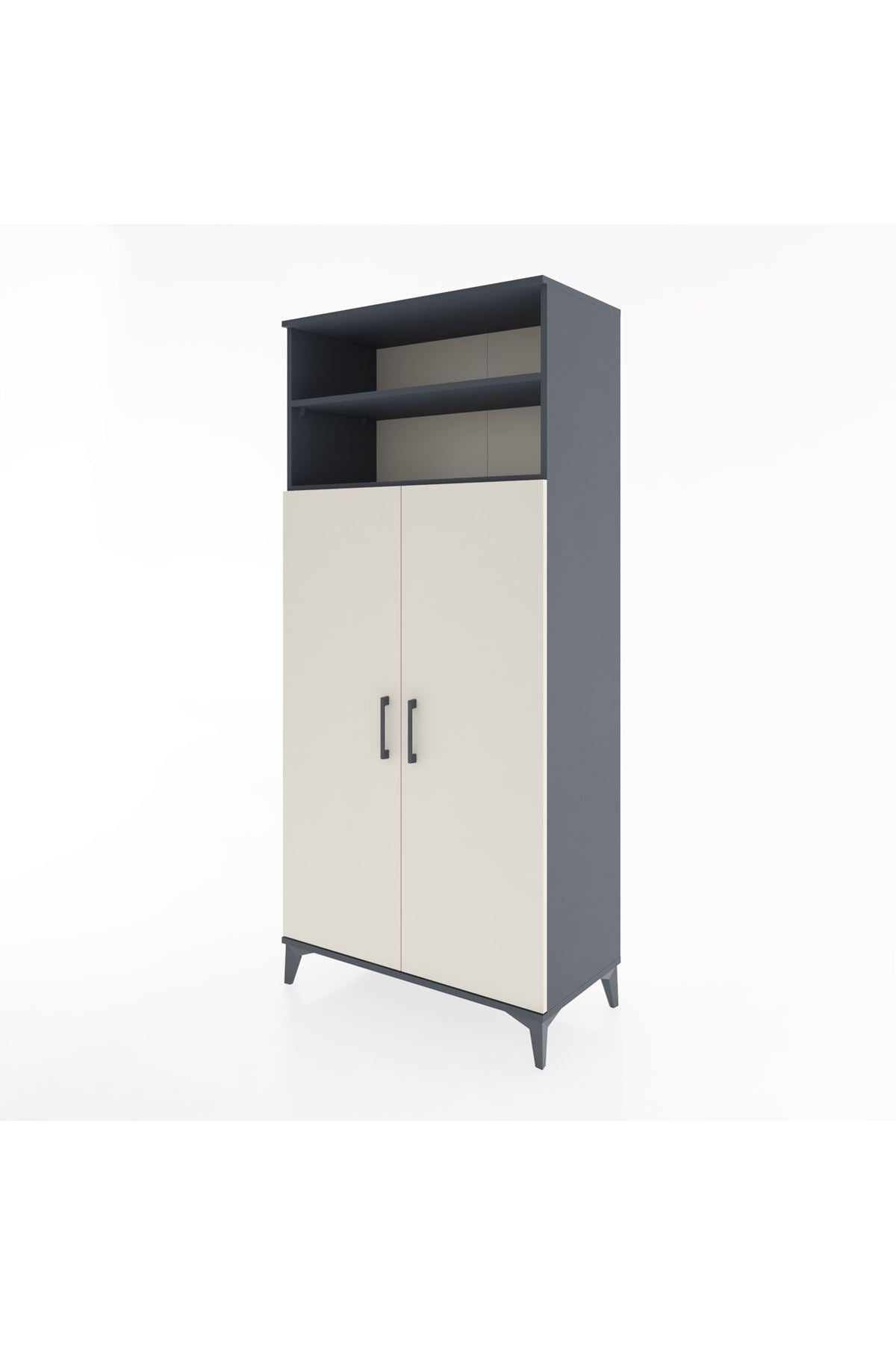 Hyperion Dolap 5 Raflı 2 Kapaklı 88x44x195 Antrasit-Aytaşı