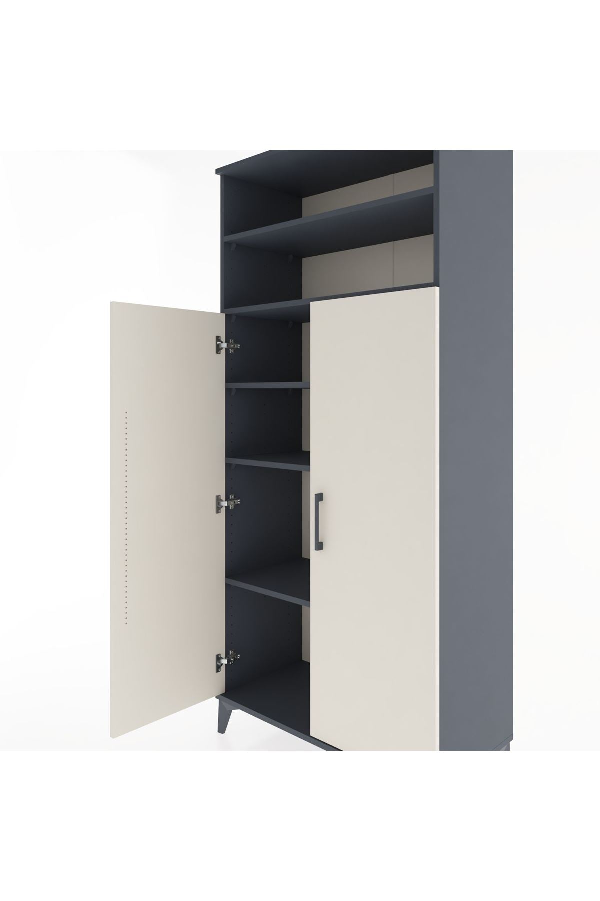 Hyperion Dolap 5 Raflı 2 Kapaklı 88x44x195 Antrasit-Aytaşı