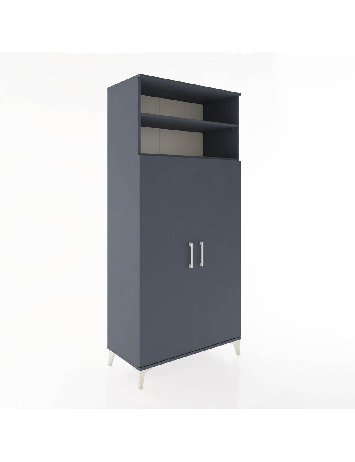 Hyperion Dolap 5 Raflı 2 Kapaklı 88x44x195 Antrasit-Antrasit