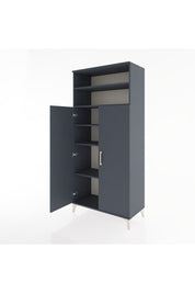 Hyperion Dolap 5 Raflı 2 Kapaklı 88x44x195 Antrasit-Antrasit