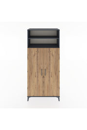 Hyperion Dolap 5 Raflı 2 Kapaklı 88x44x195 Antrasit-Çam