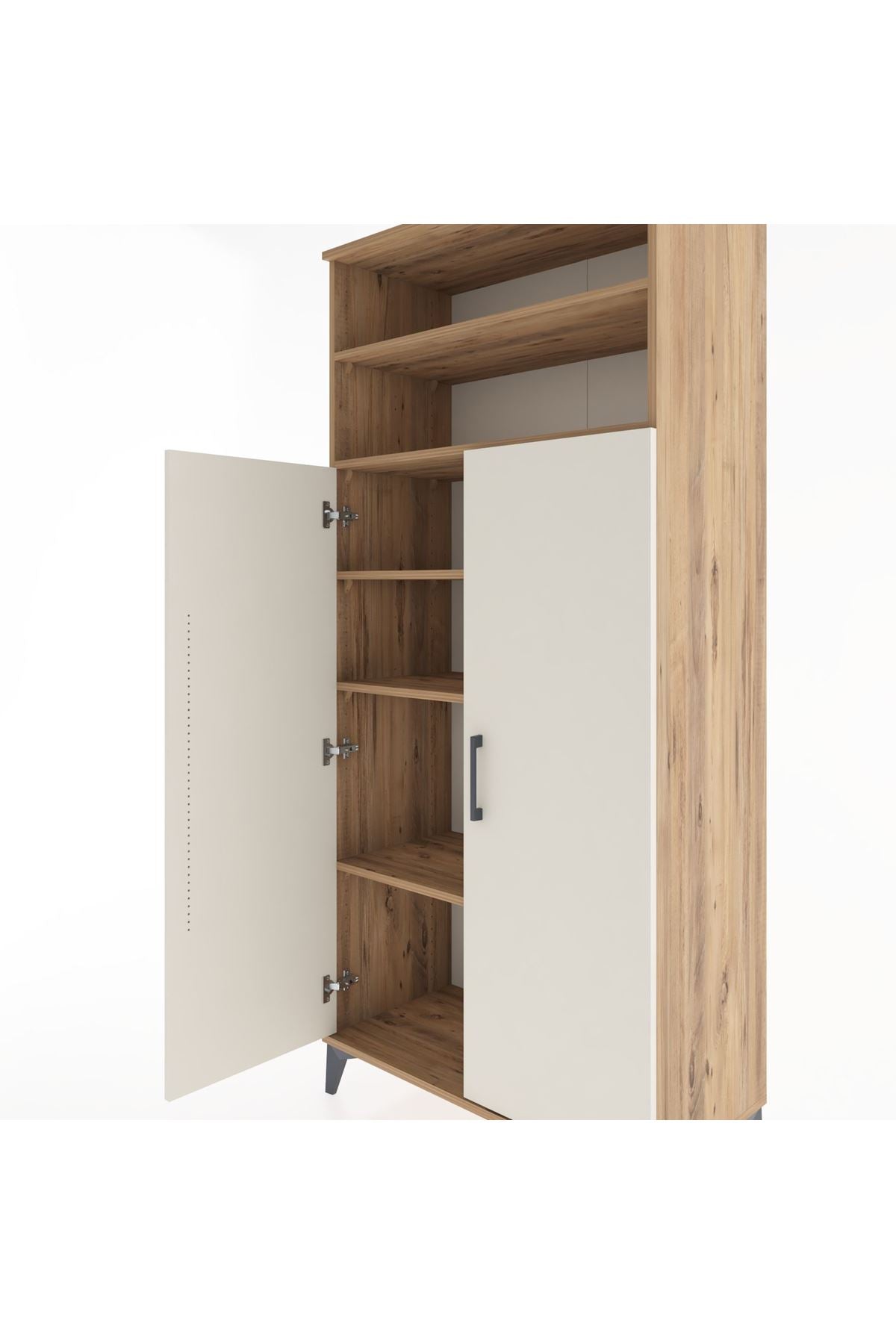Hyperion Dolap 5 Raflı 2 Kapaklı 88x44x195 Çam-Aytaşı