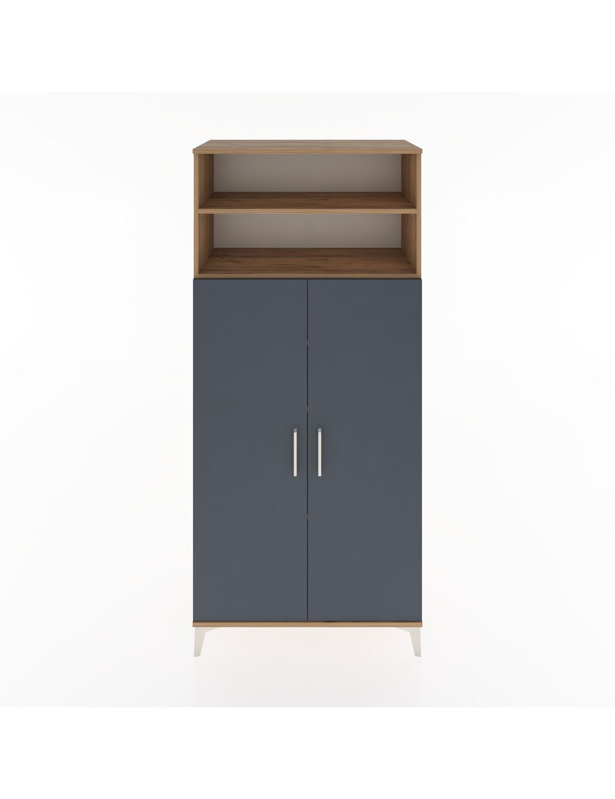 Hyperion Dolap 5 Raflı 2 Kapaklı 88x44x195 Çam-Antrasit