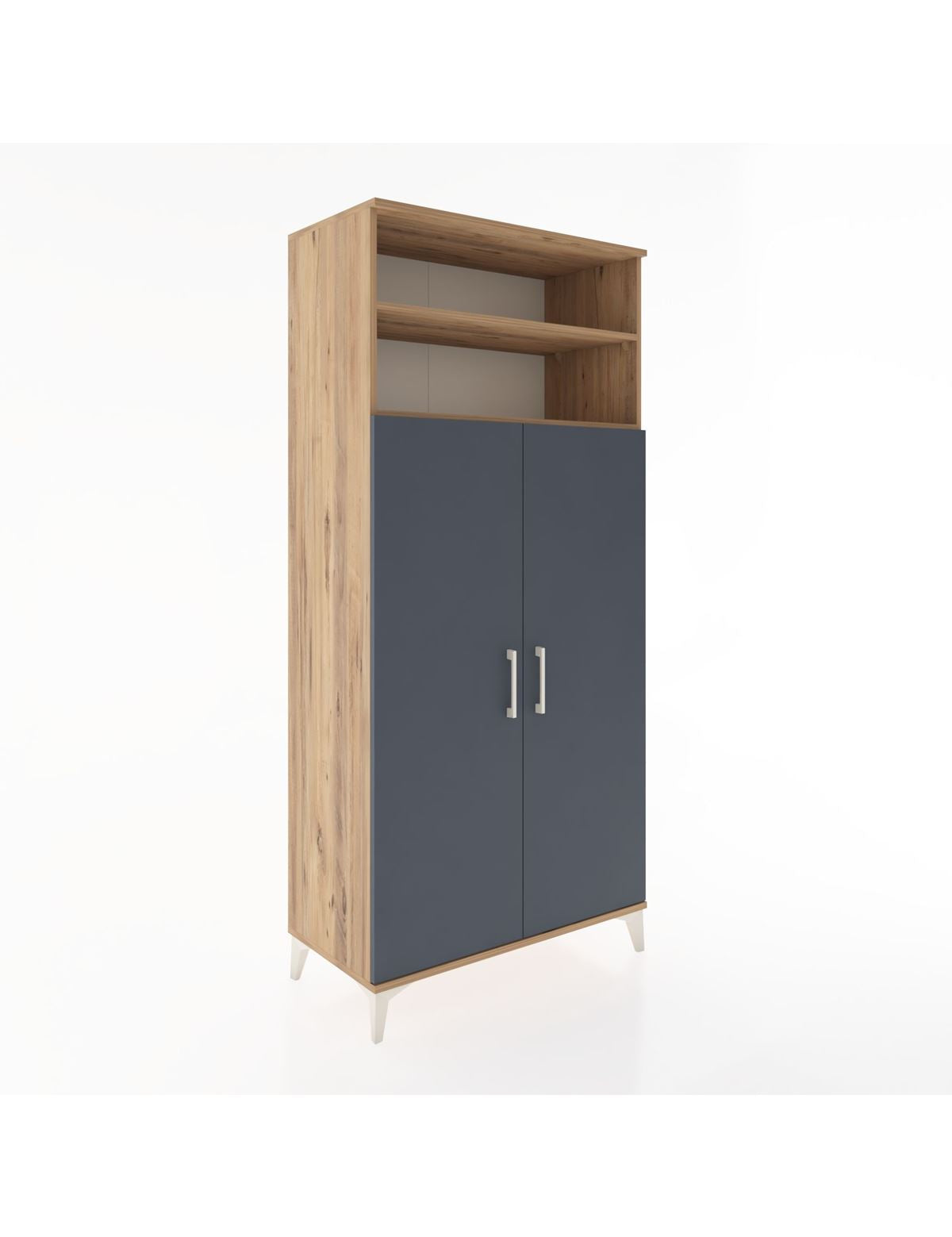 Hyperion Dolap 5 Raflı 2 Kapaklı 88x44x195 Çam-Antrasit