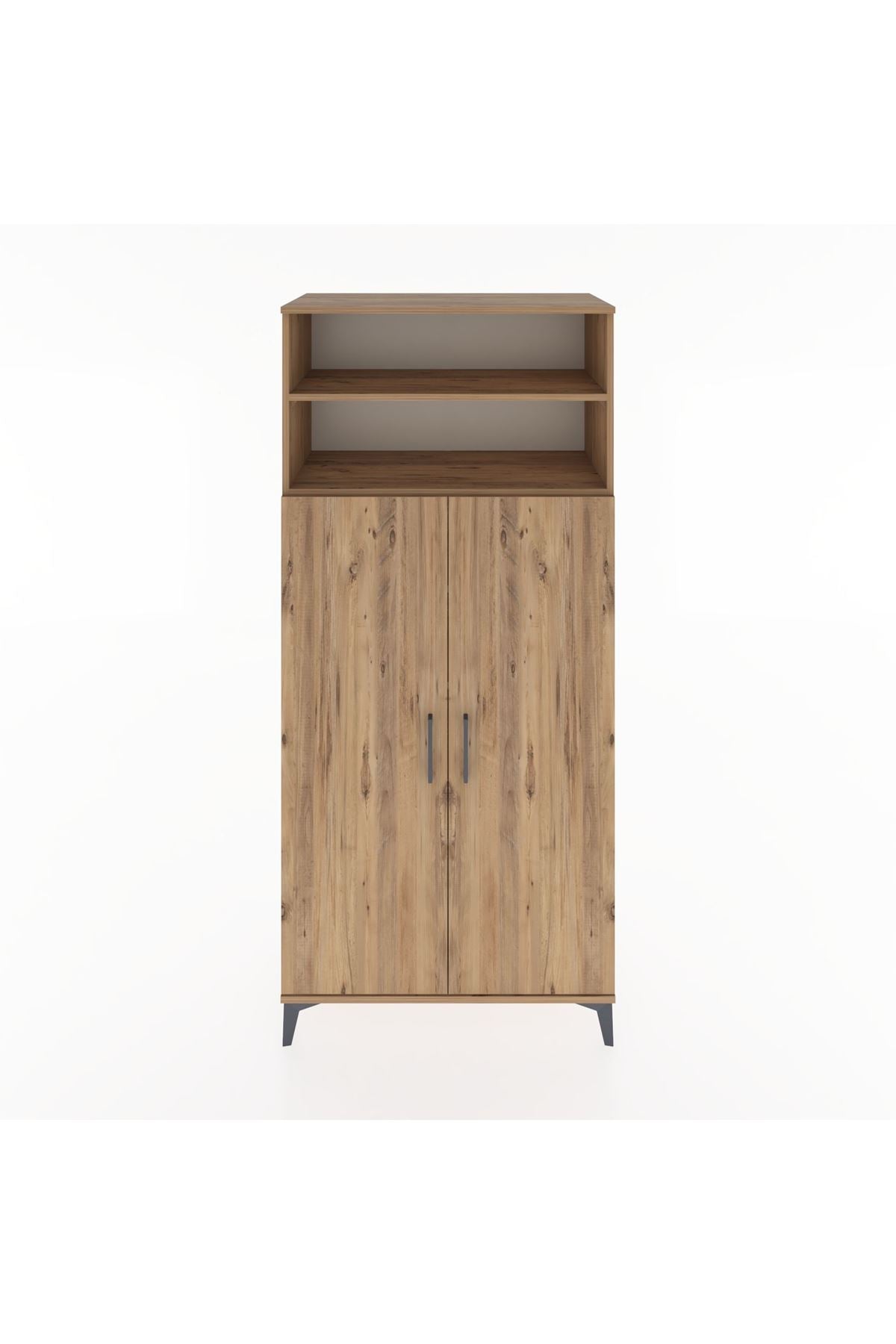 Hyperion Dolap 5 Raflı 2 Kapaklı 88x44x195 Çam-Çam