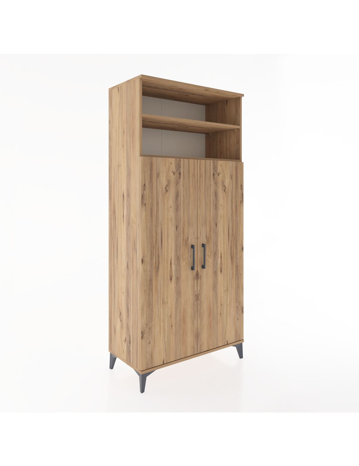 Hyperion Dolap 5 Raflı 2 Kapaklı 88x44x195 Çam-Çam