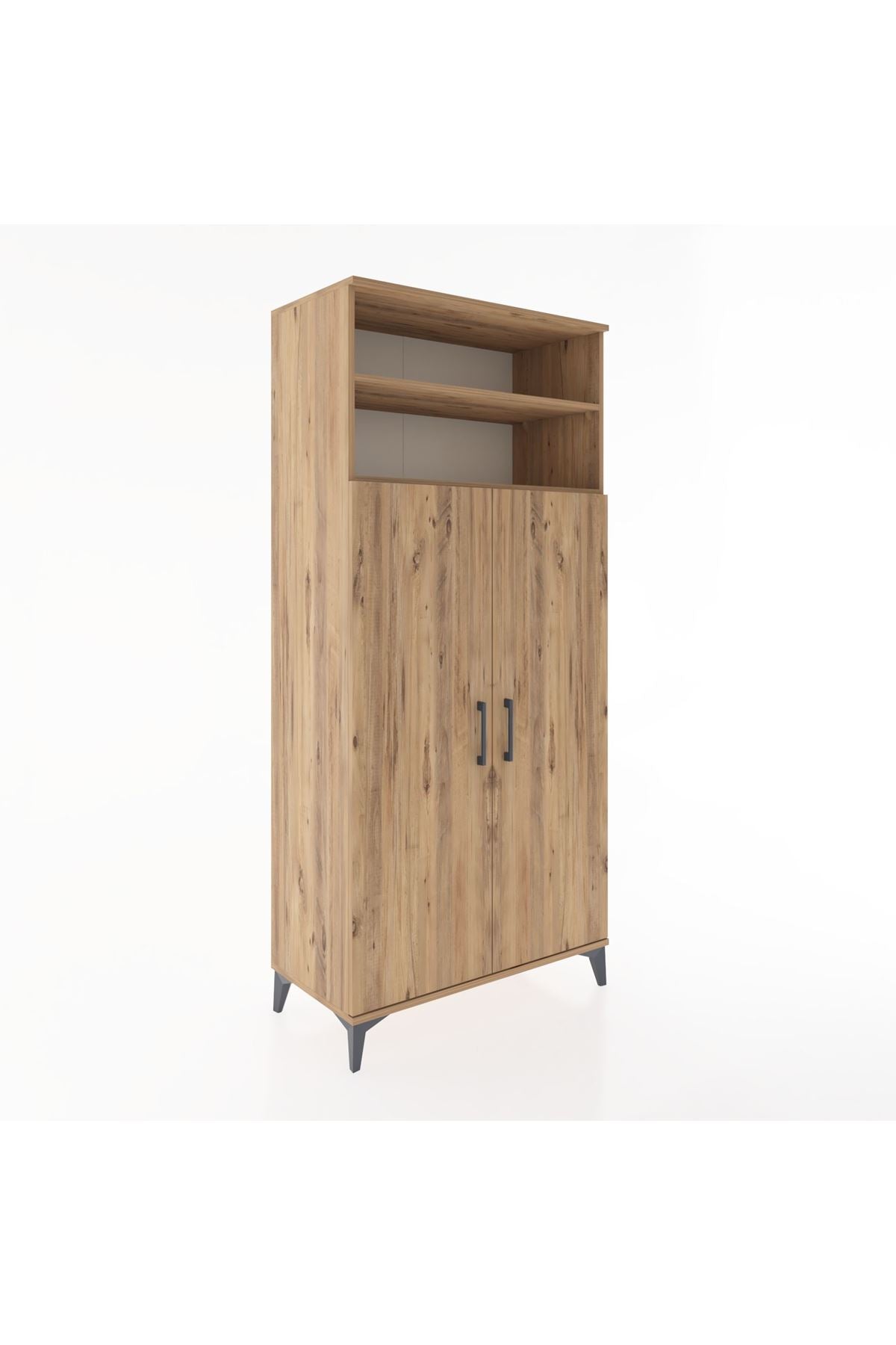 Hyperion Dolap 5 Raflı 2 Kapaklı 88x44x195 Çam-Çam