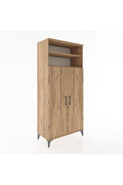 Hyperion Dolap 5 Raflı 2 Kapaklı 88x44x195 Çam-Çam