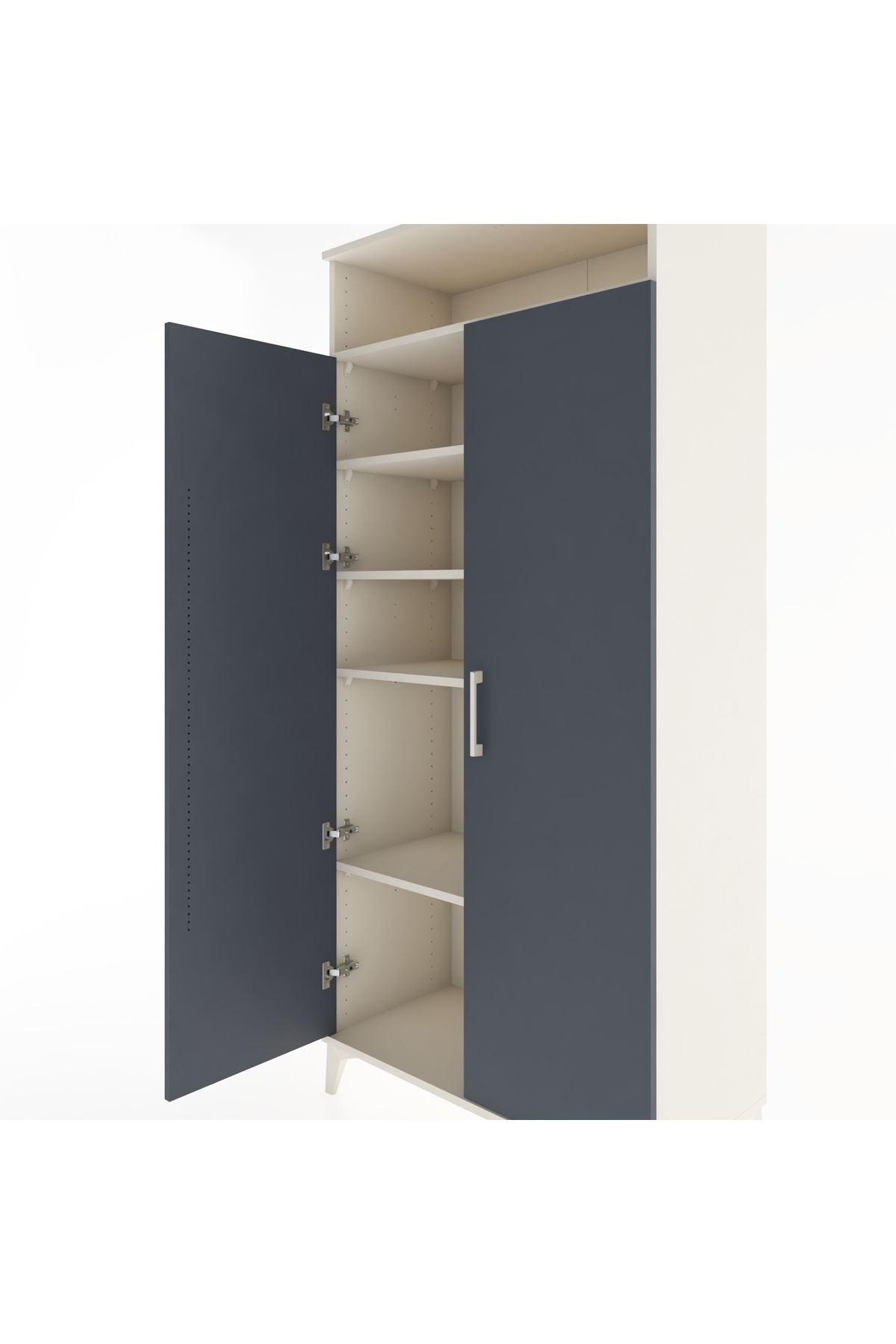 Hyperion Dolap 5 Raflı 2 Kapaklı 88x44x195 Aytaşı-Antrasit