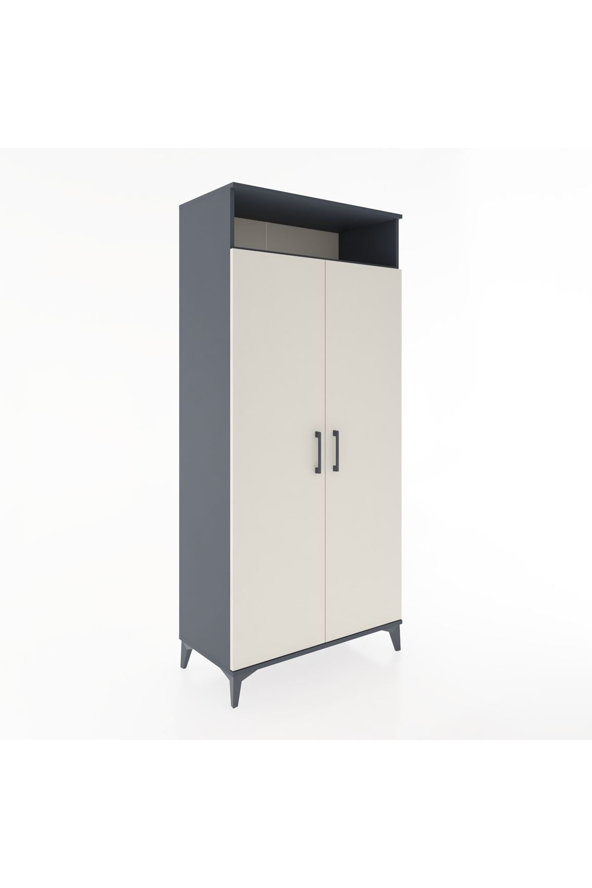 Hyperion Dolap 5 Raflı 2 Kapaklı 88x44x195 Antrasit-Aytaşı