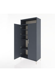 Hyperion Dolap 5 Raflı 2 Kapaklı 88x44x195 Antrasit-Antrasit