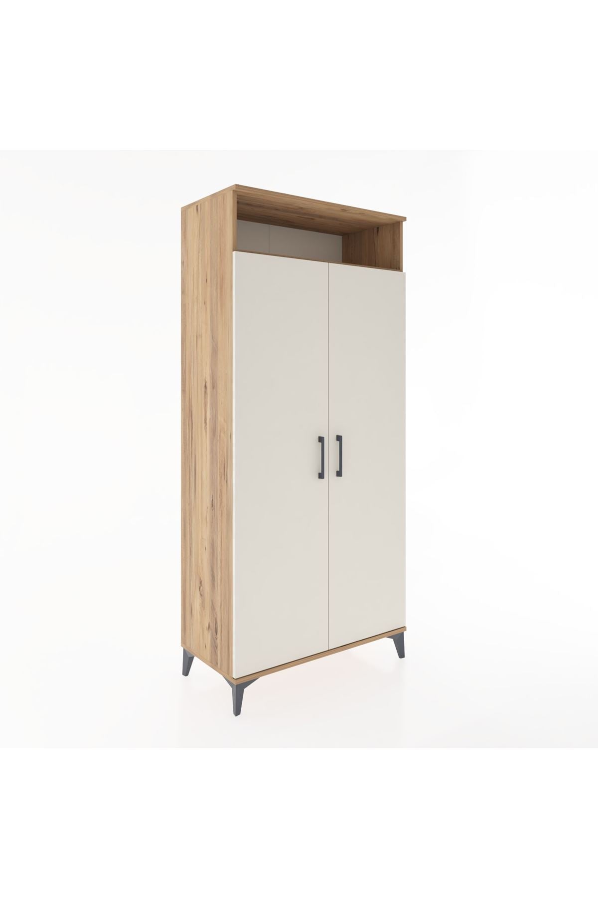 Hyperion Dolap 5 Raflı 2 Kapaklı 88x44x195 Çam-Aytaşı