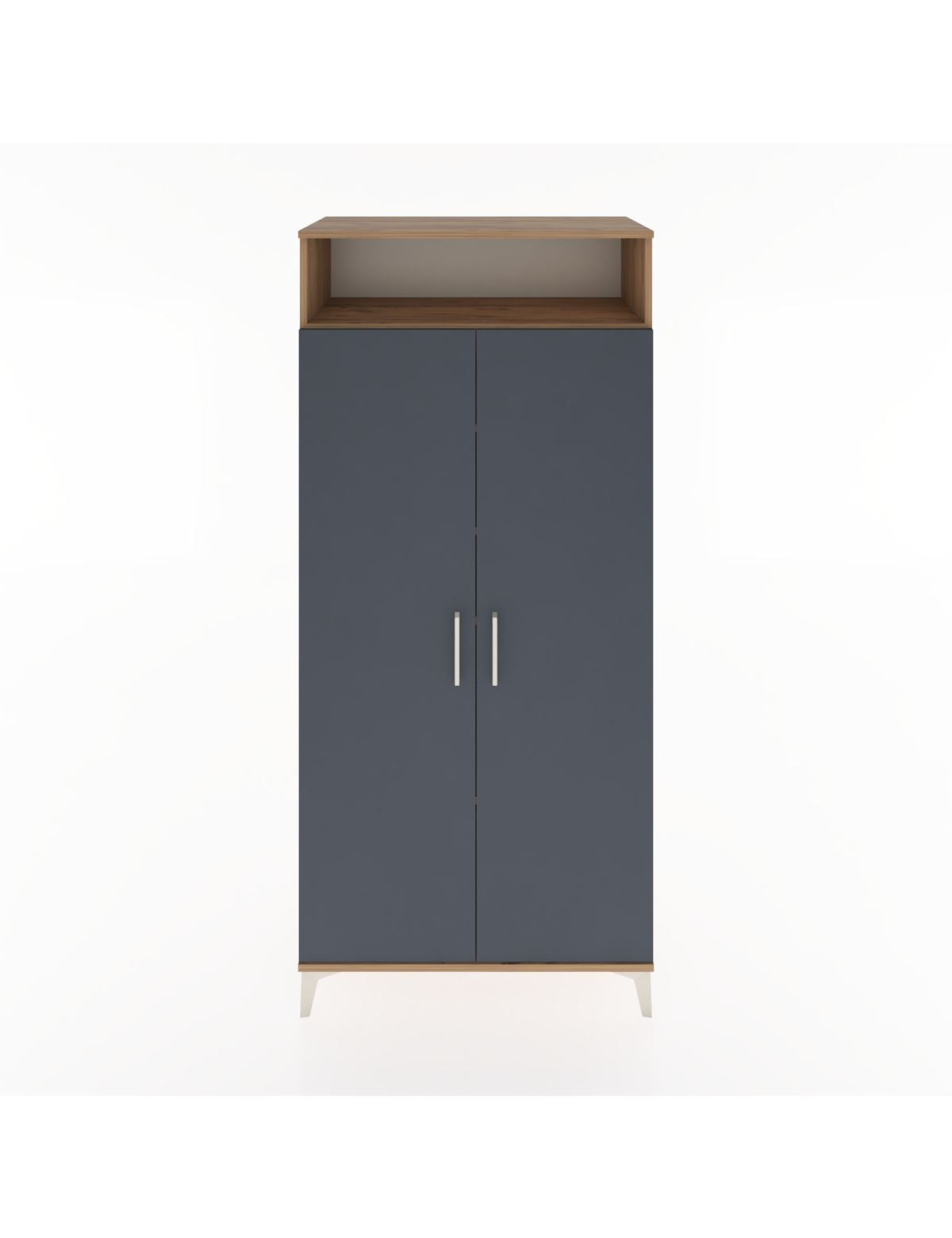 Hyperion Dolap 5 Raflı 2 Kapaklı 88x44x195 Çam-Antrasit