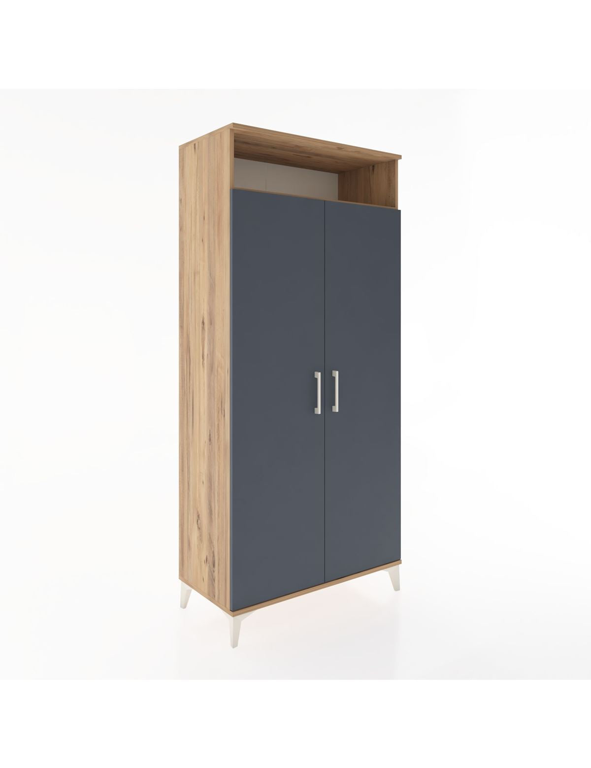 Hyperion Dolap 5 Raflı 2 Kapaklı 88x44x195 Çam-Antrasit