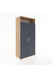 Hyperion Dolap 5 Raflı 2 Kapaklı 88x44x195 Çam-Antrasit