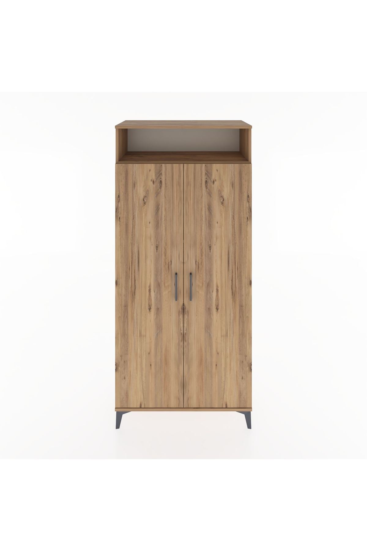 Hyperion Dolap 5 Raflı 2 Kapaklı 88x44x195 Çam-Çam