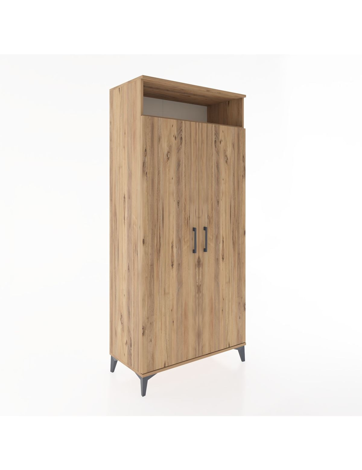 Hyperion Dolap 5 Raflı 2 Kapaklı 88x44x195 Çam-Çam