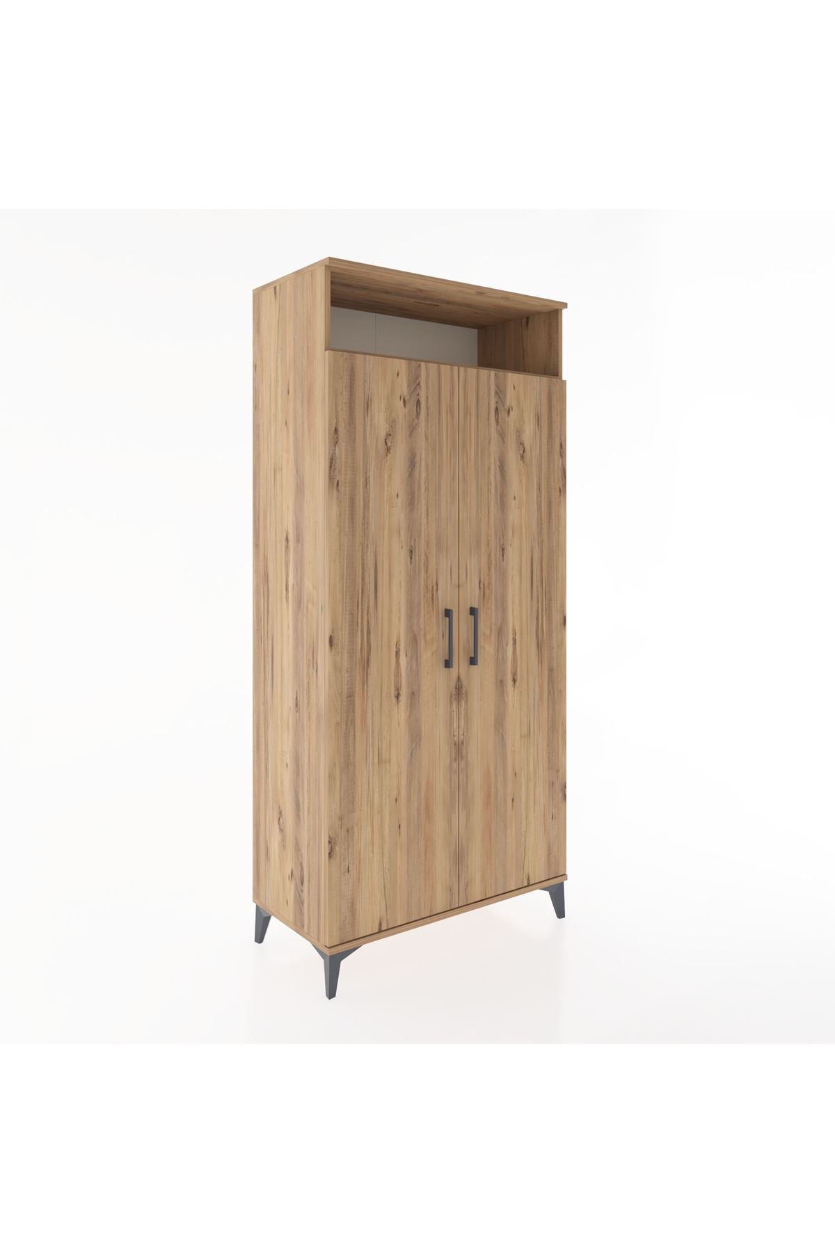 Hyperion Dolap 5 Raflı 2 Kapaklı 88x44x195 Çam-Çam