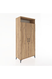 Hyperion Dolap 5 Raflı 2 Kapaklı 88x44x195 Çam-Çam