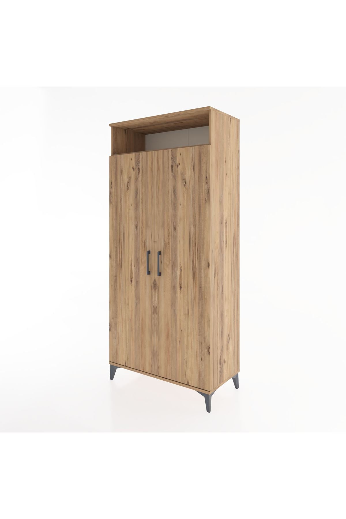 Hyperion Dolap 5 Raflı 2 Kapaklı 88x44x195 Çam-Çam