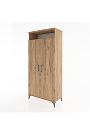 Hyperion Dolap 5 Raflı 2 Kapaklı 88x44x195 Çam-Çam