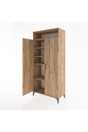 Hyperion Dolap 5 Raflı 2 Kapaklı 88x44x195 Çam-Çam