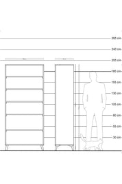 Hyperion Dolap 5 Raflı 88x44x195 Çam-Antrasit