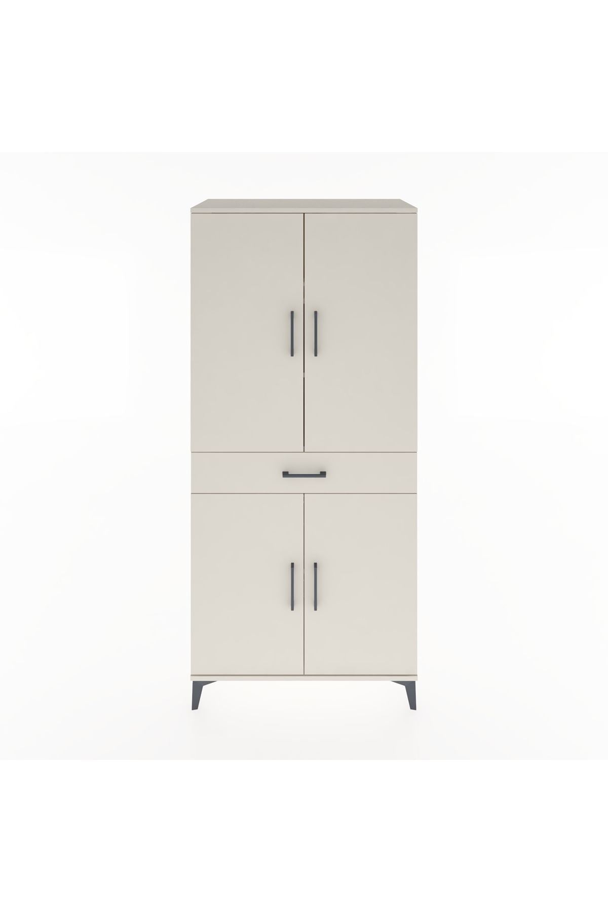 Hyperion Dolap 4 Raflı Tek Çekmeceli 4 Kapaklı 88x44x195 Aytaşı-Aytaşı