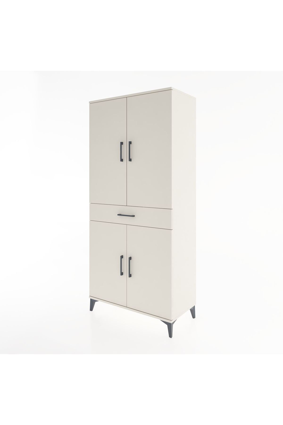 Hyperion Dolap 4 Raflı Tek Çekmeceli 4 Kapaklı 88x44x195 Aytaşı-Aytaşı