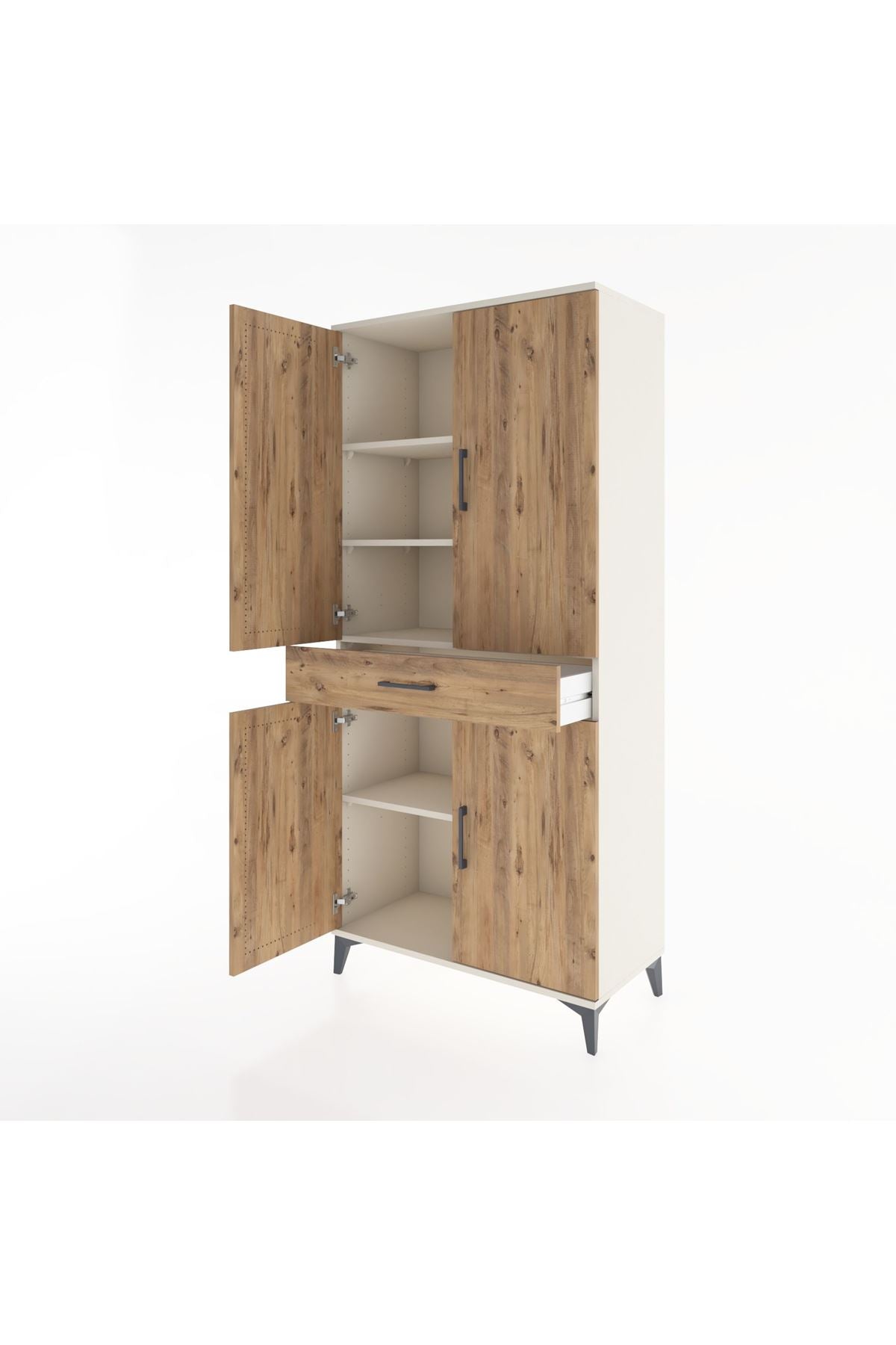 Hyperion Dolap 4 Raflı Tek Çekmeceli 4 Kapaklı 88x44x195 Aytaşı-Çam