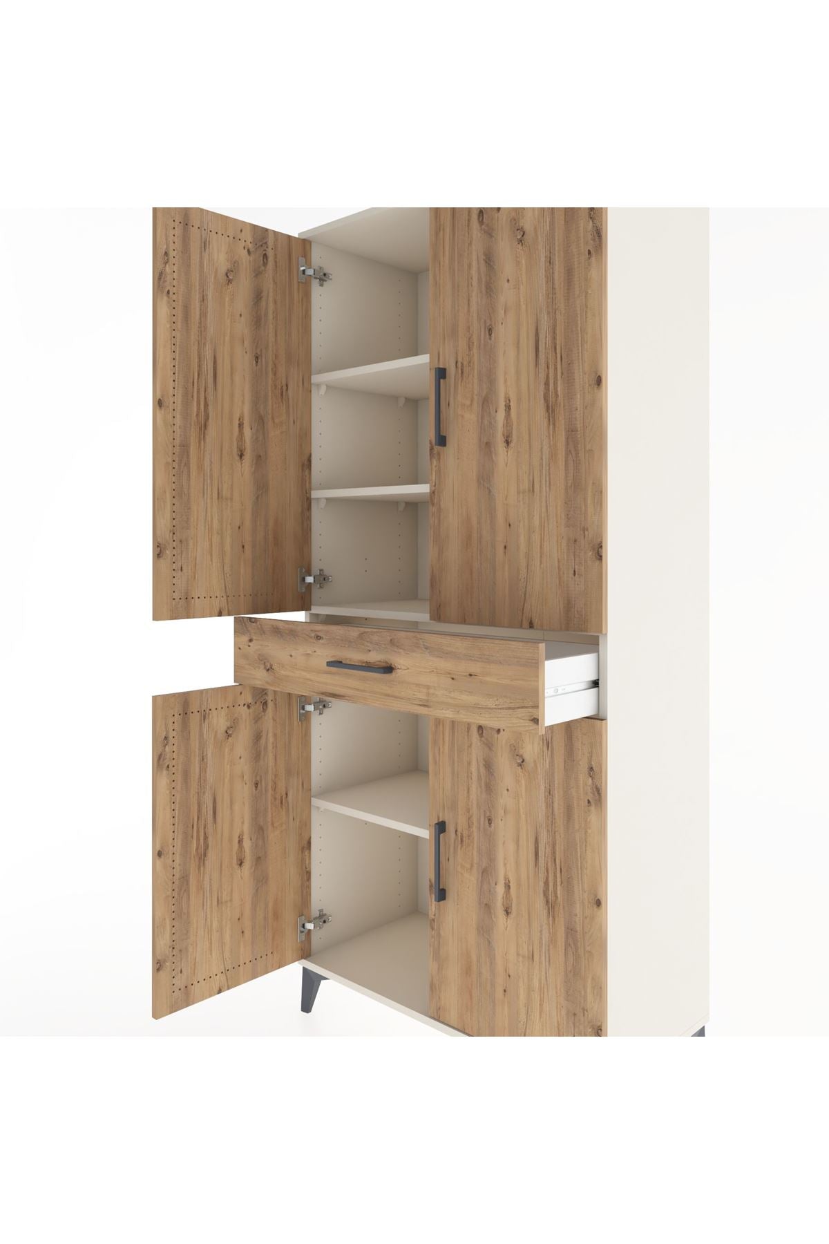 Hyperion Dolap 4 Raflı Tek Çekmeceli 4 Kapaklı 88x44x195 Aytaşı-Çam