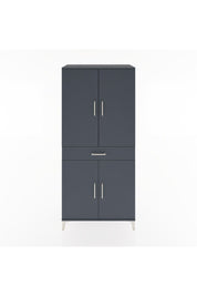 Hyperion Dolap 4 Raflı Tek Çekmeceli 4 Kapaklı 88x44x195 Antrasit-Antrasit
