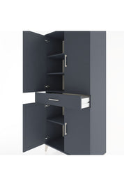 Hyperion Dolap 4 Raflı Tek Çekmeceli 4 Kapaklı 88x44x195 Antrasit-Antrasit