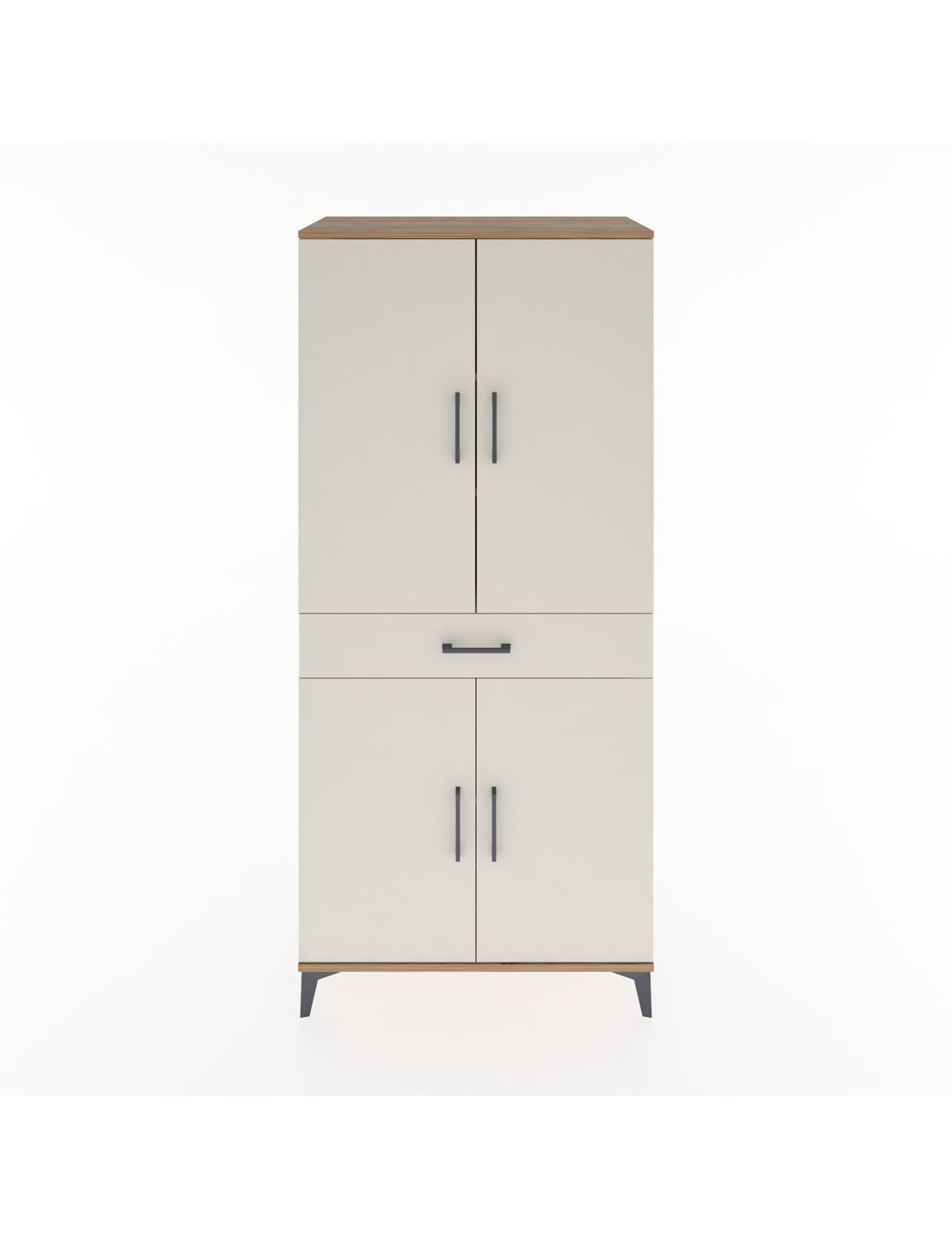 Hyperion Dolap 4 Raflı Tek Çekmeceli 4 Kapaklı 88x44x195 Çam-Aytaşı