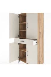 Hyperion Dolap 4 Raflı Tek Çekmeceli 4 Kapaklı 88x44x195 Çam-Aytaşı