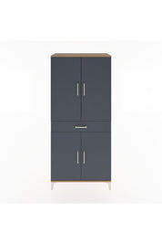 Hyperion Dolap 4 Raflı Tek Çekmeceli 4 Kapaklı 88x44x195 Çam-Antrasit
