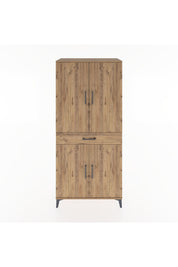 Hyperion Dolap 4 Raflı Tek Çekmeceli 4 Kapaklı 88x44x195 Çam-Çam