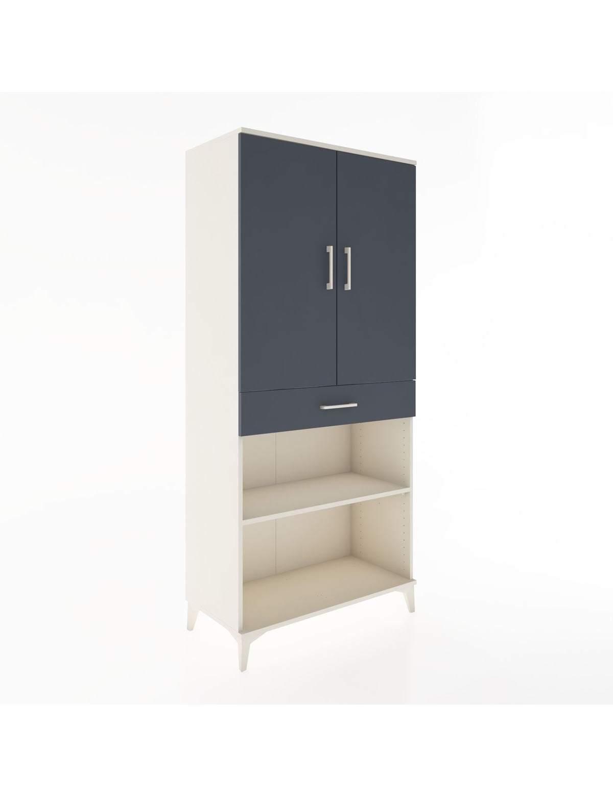 Hyperion Dolap 4 Raflı Tek Çekmeceli 2 Kapaklı 88x44x195 Aytaşı-Antrasit